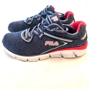 Fila Memory Vernato Heather Sneakers Navy blue pink coral SZ 8.5 Worn